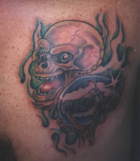 Skull Blind Dog Tattoo Evil